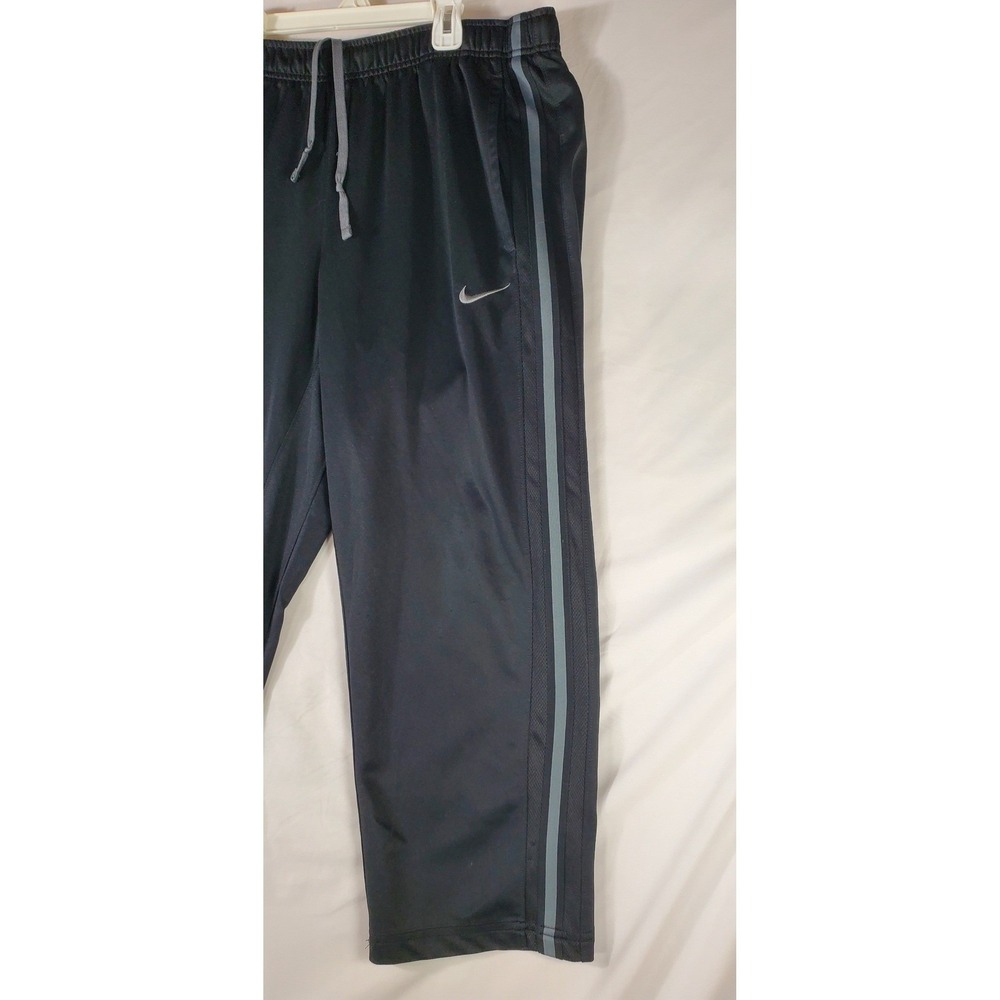 Nike Mens Athletic Training Pants Black Grey Stripe Pockets 480238-010 Large - Picture 7 of 7